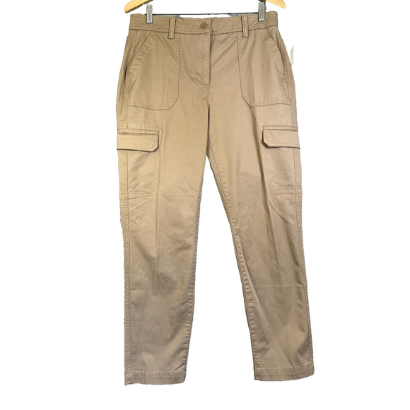 Talbots Pants Women 8 Beige Tan Khaki Chino Cargo Straight 27" Inseam NEW Preppy - Picture 1 of 10